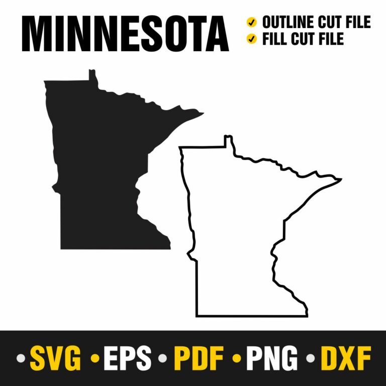 Minnesota Map SVG, PNG, PDF, EPS & DXF - Minnesota Vector Files ...