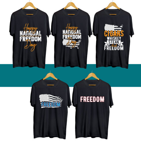 Freedom Day T Shirt Designs Bundle cover image.