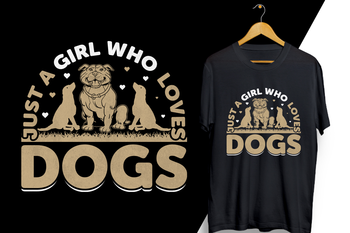 Girl who loves dogs t - shirt design.