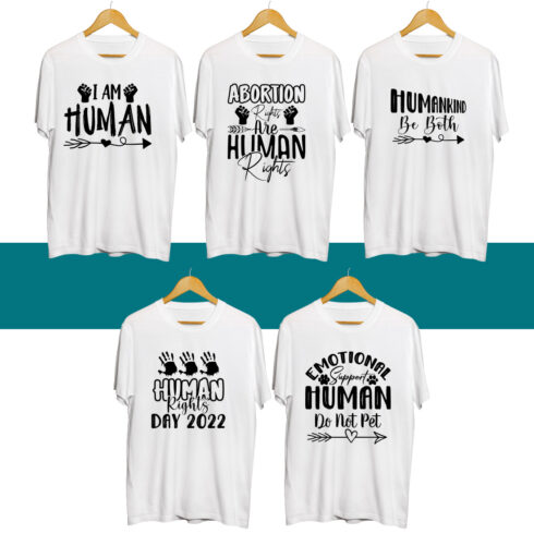 Human Right SVG T Shirt Designs Bundle cover image.