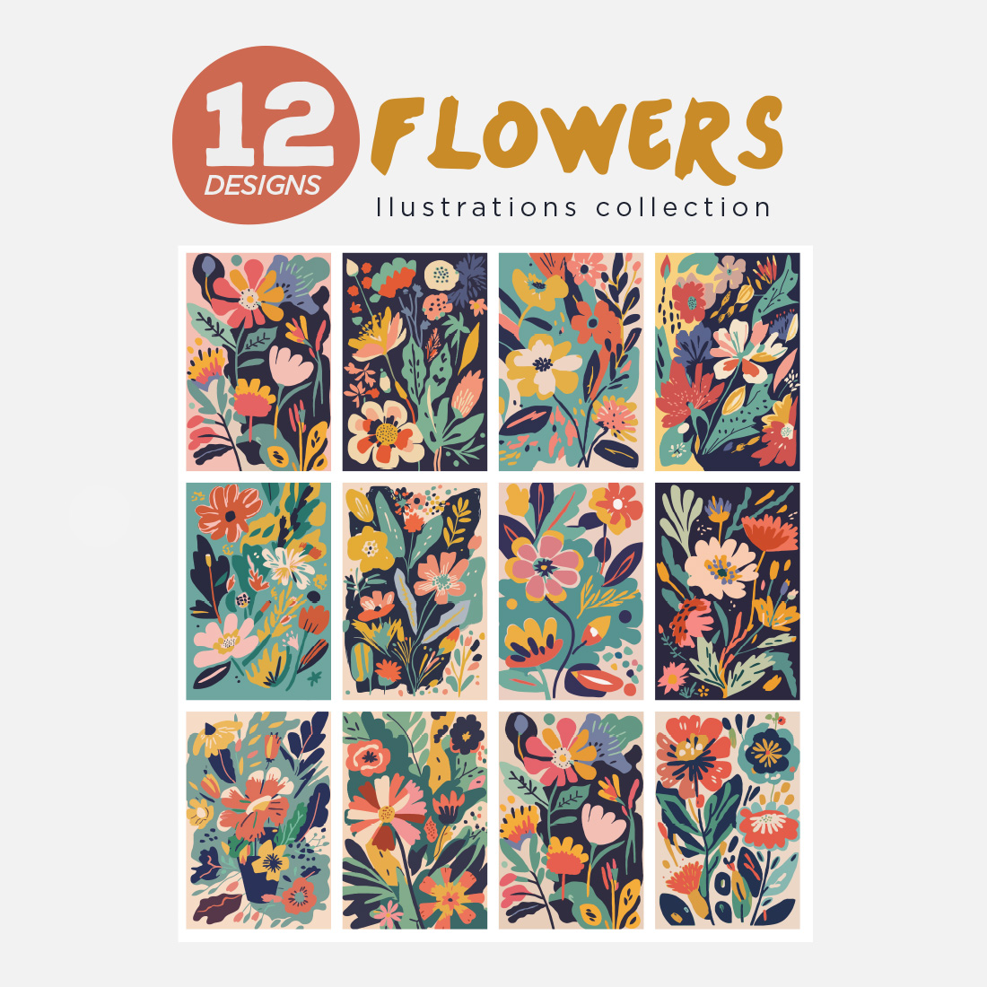 Floral Flower Illustration Design preview image.