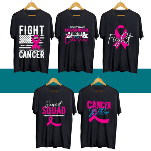 Cancer Day SVG T Shirt Designs Bundle cover image.