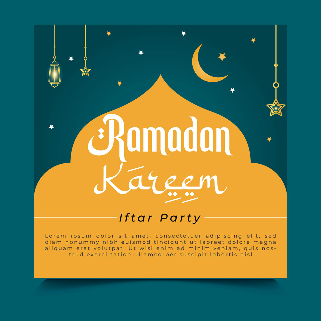 Rama party poster with a mosque.