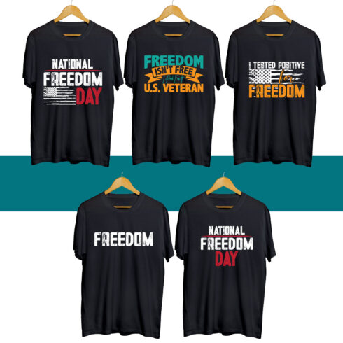 Freedom Day T Shirt Designs Bundle cover image.