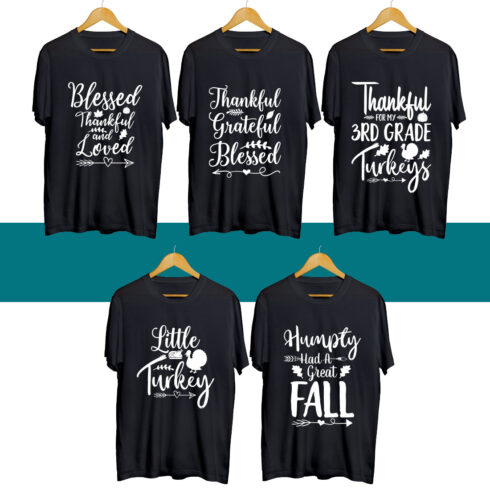 Thanksgiving SVG T Shirt Designs Bundle cover image.