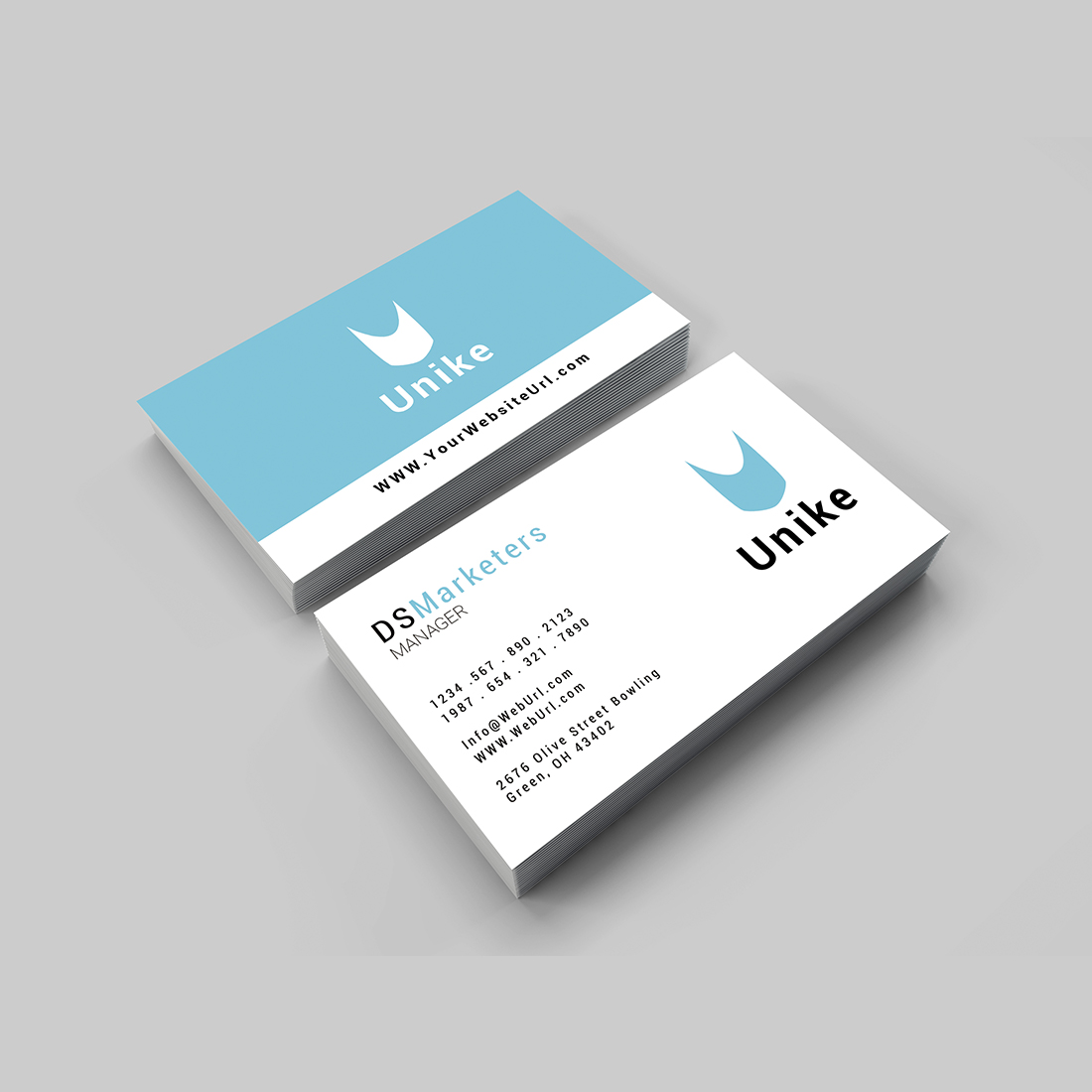 Simple and Professional business card design cover image.