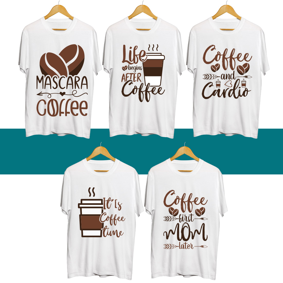 Coffee SVG t Shirt Designs Bundle cover image.