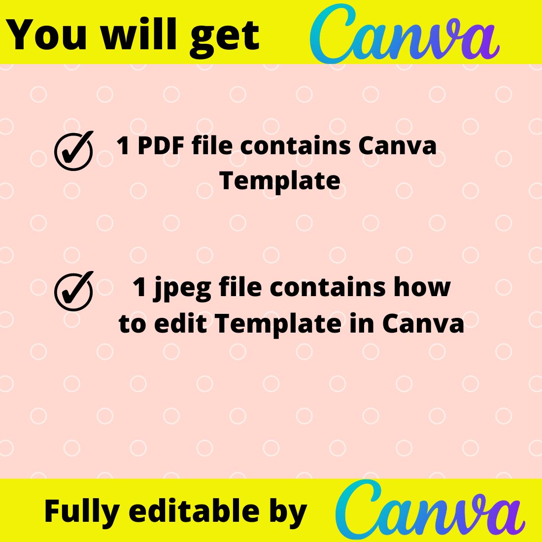 Pink background with the text you will get 1 pp file contains canvas.