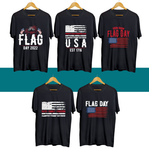 Flag Day SVG T Shirt Designs Bundle cover image.