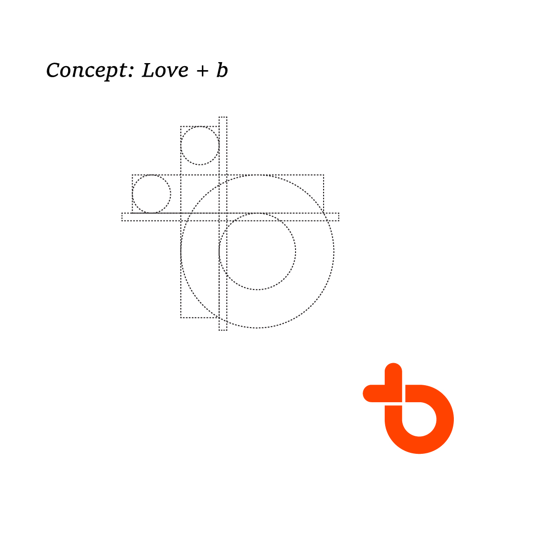 Letter b With Love Sign Logo Template cover image.