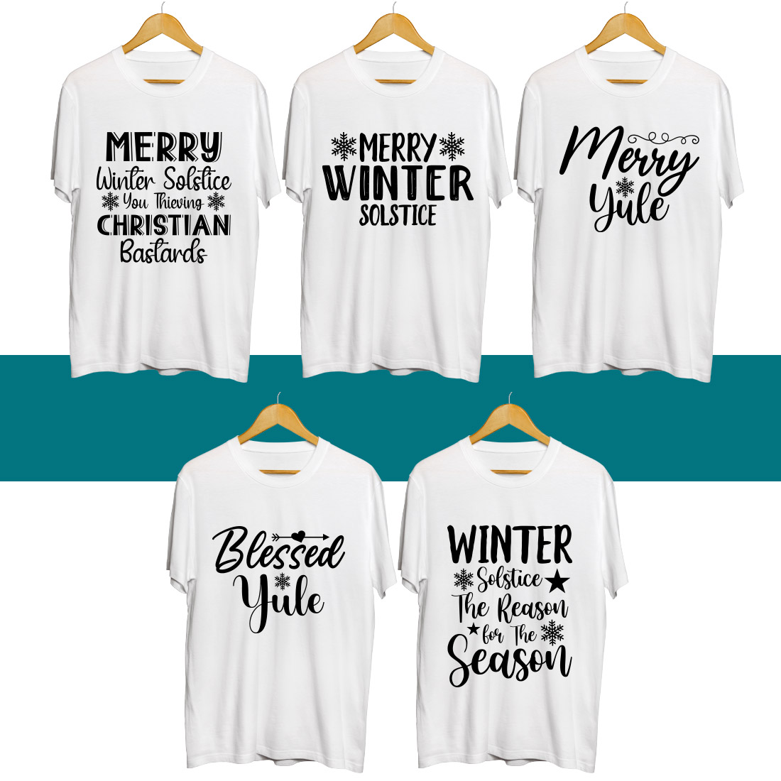 Winter SVG T Shirt Designs Bundle cover image.