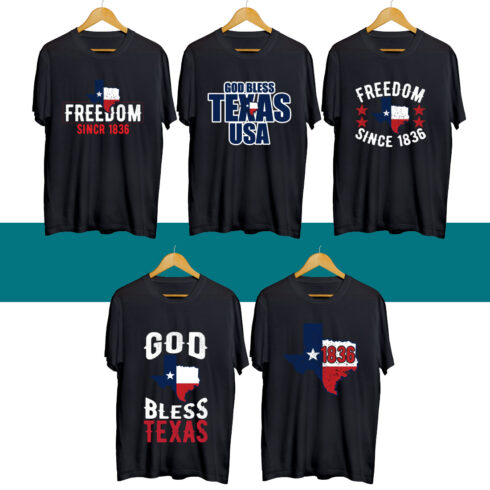 Texas Day SVG T Shirt Designs Bundle cover image.