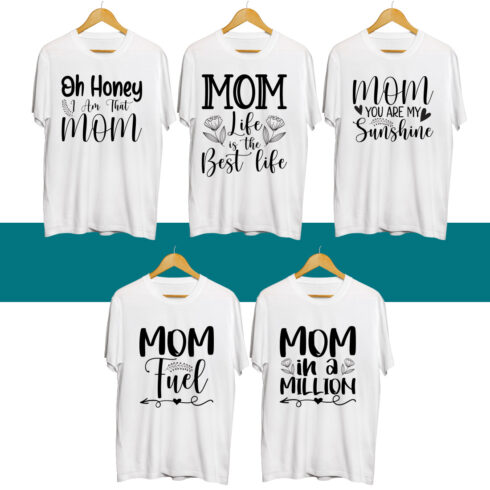 Mother's Day SVG T Shirt Designs Bundle cover image.