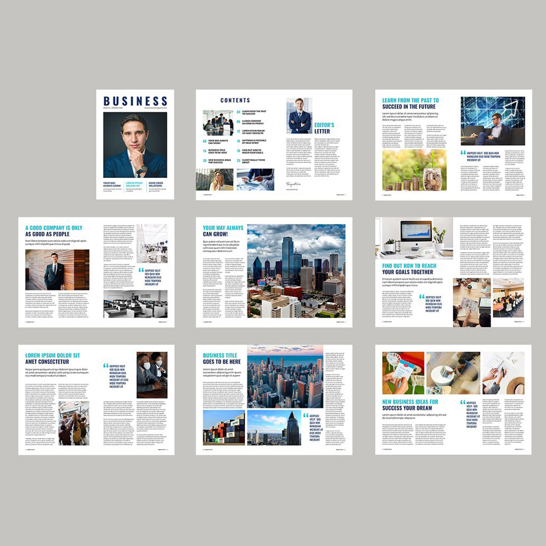 Business Magazine Template preview image.