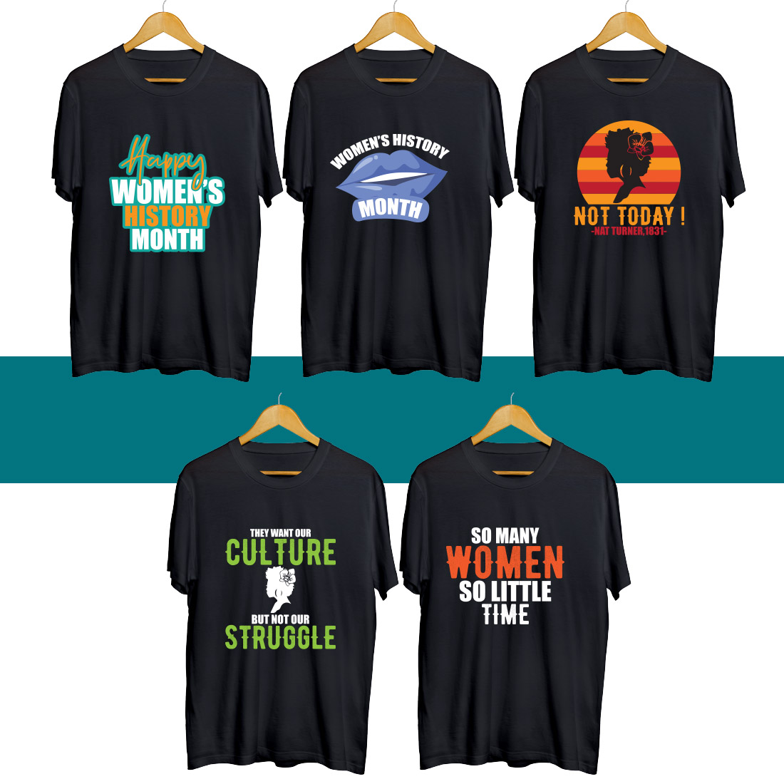 Women's Day SVG T Shirt Designs Bundle preview image.