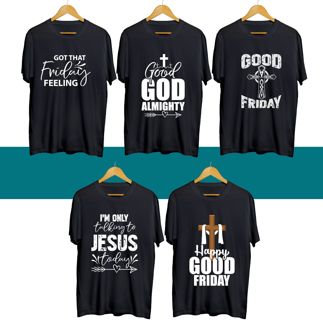 Good Friday SVG T Shirt Designs Bundle preview image.