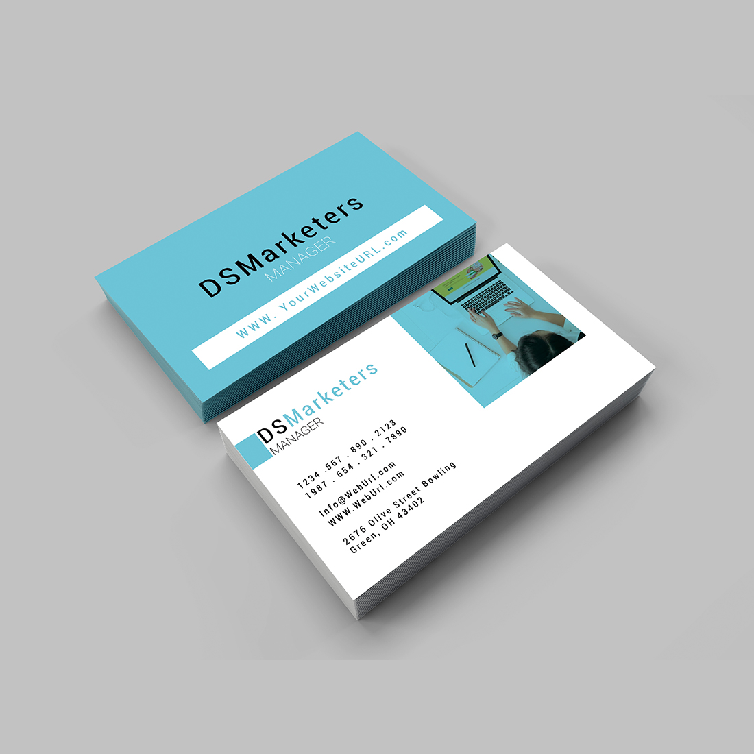 Marketing business card design cover image.