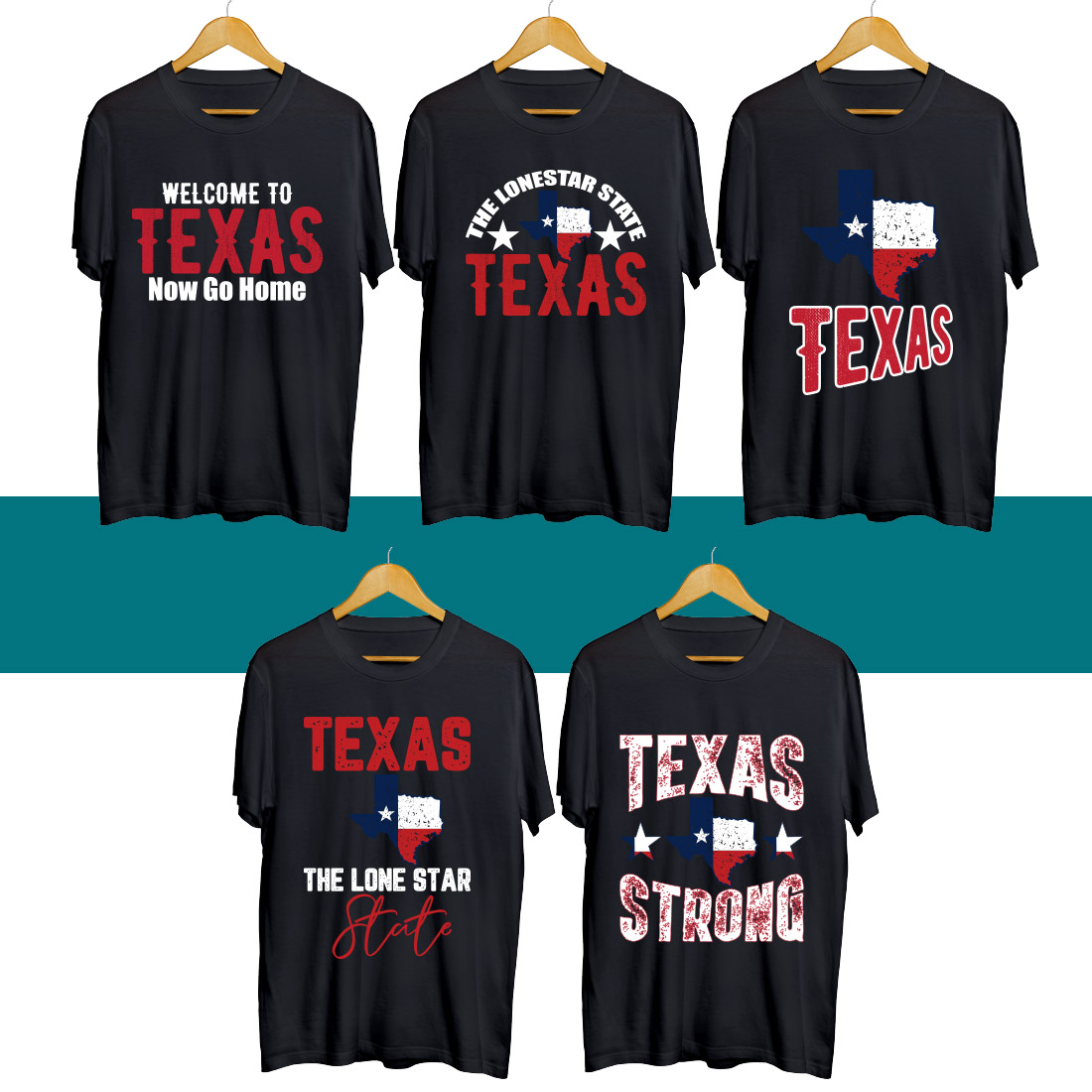 Texas Day SVG T Shirt Designs Bundle cover image.