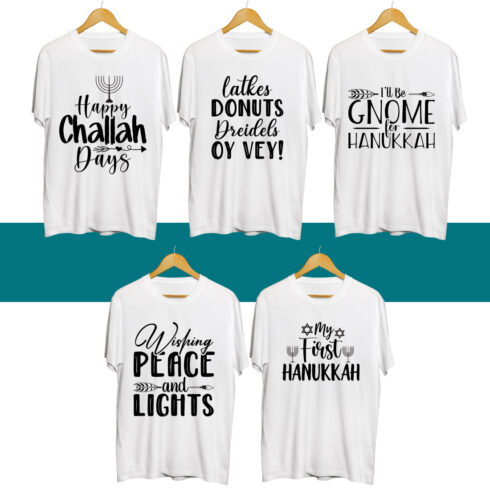 Hanukkah SVG T Shirt Designs Bundle cover image.