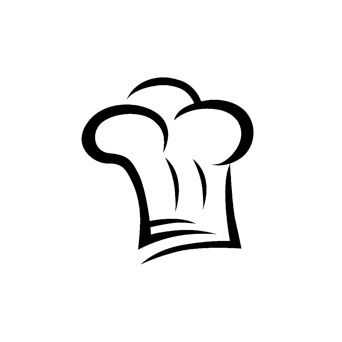 Black and white image of a chef hat.