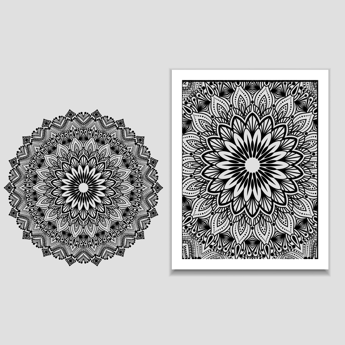 Black and white drawing of a flower.