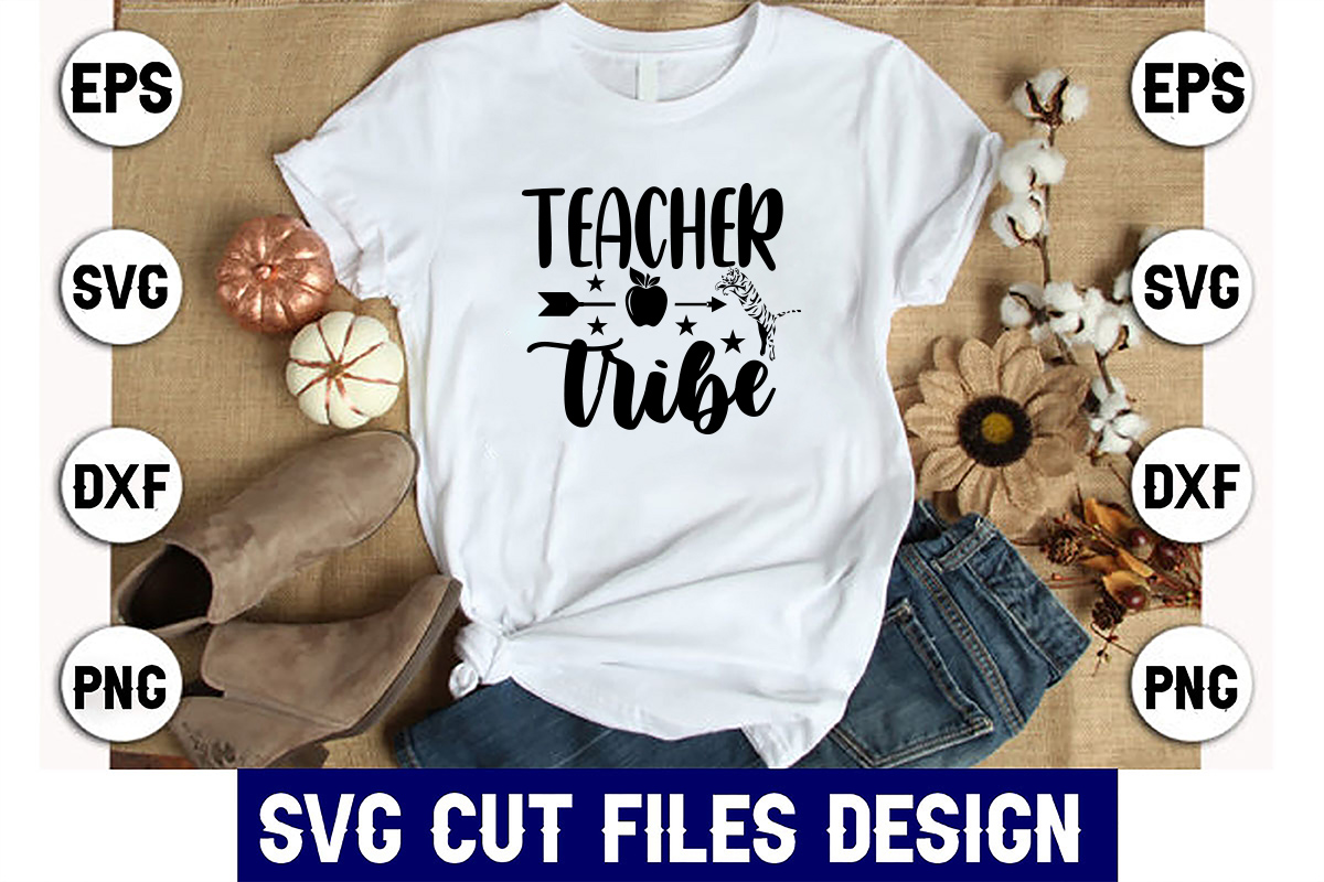 Teacher tribe svg cut file design.