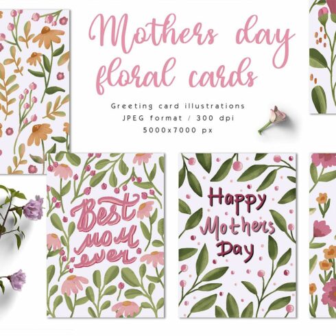 Mothers Day Floral Card Printable cover image.