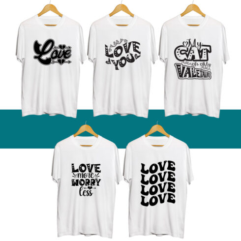 Valentine's Day T Shirt Designs Bundle cover image.