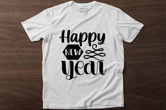 T - shirt that says happy new year on it.