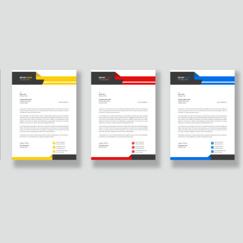 Modern company letterhead cover image.