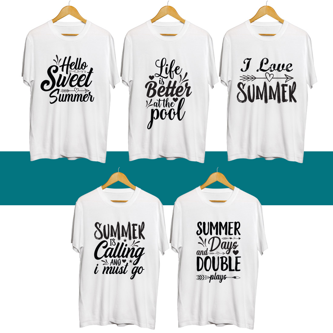 Summer SVG T Shirt Designs Bundle preview image.