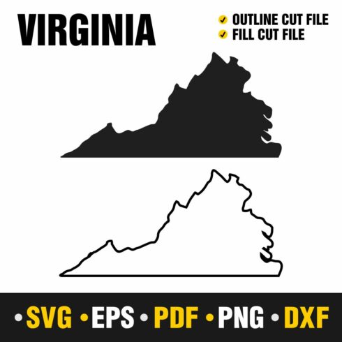 Virginia SVG, PNG, PDF, EPS & DXF - Virginia Vector Files - Perfect for Your USA-Themed Projects cover image.