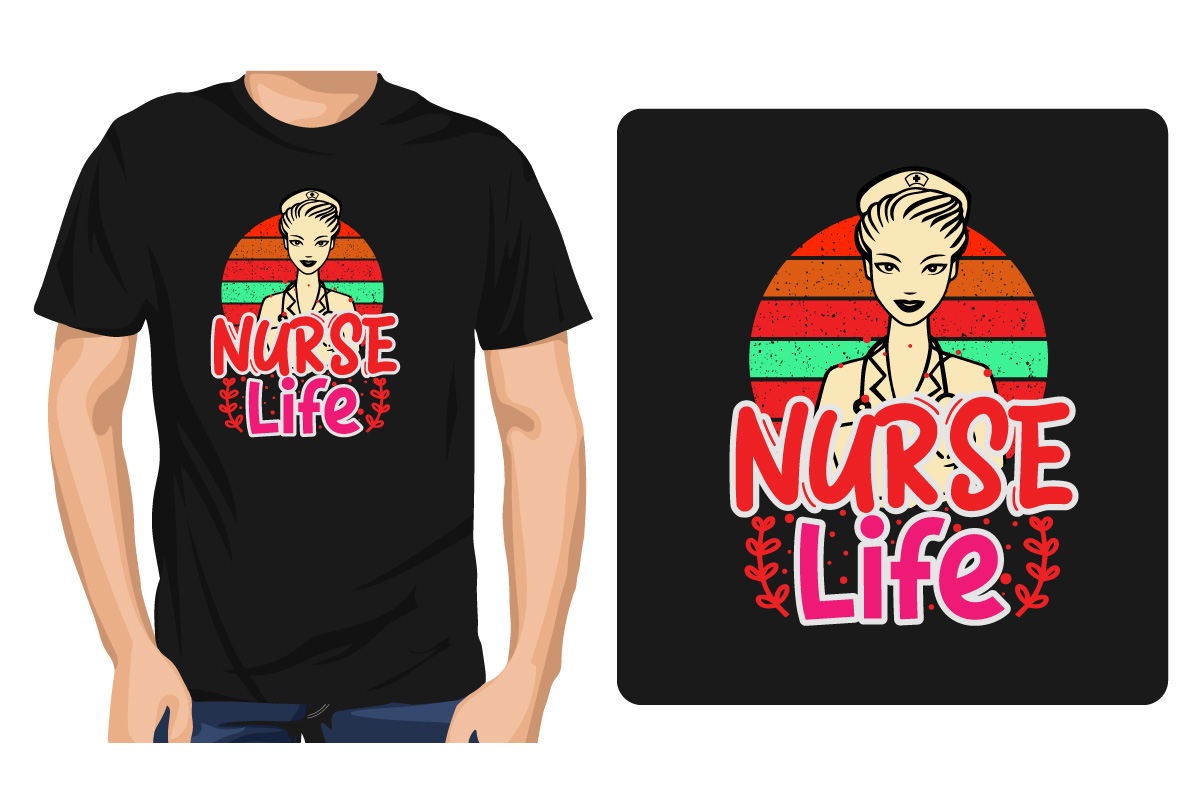 Man wearing a black shirt with the words nurse life on it.