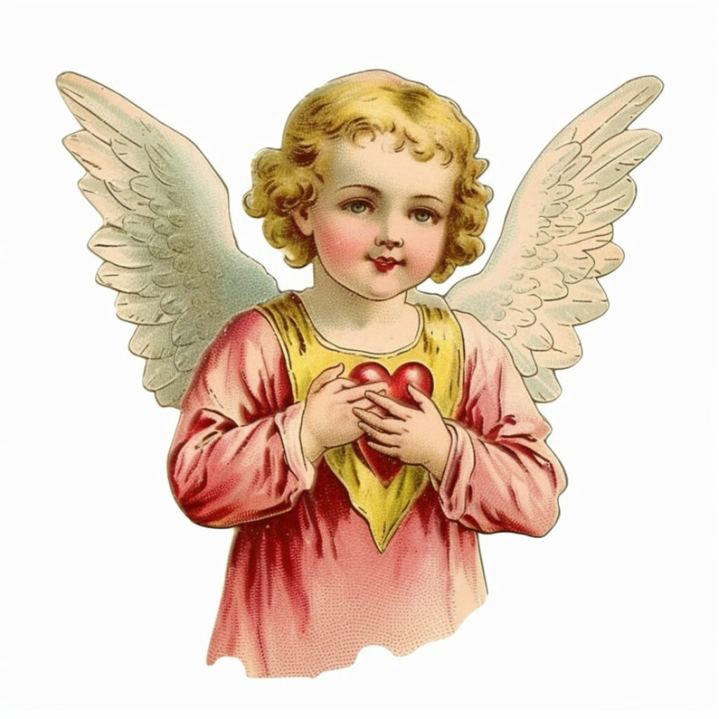 Vintage Angels Cliparts Midjourney Prompt - MasterBundles