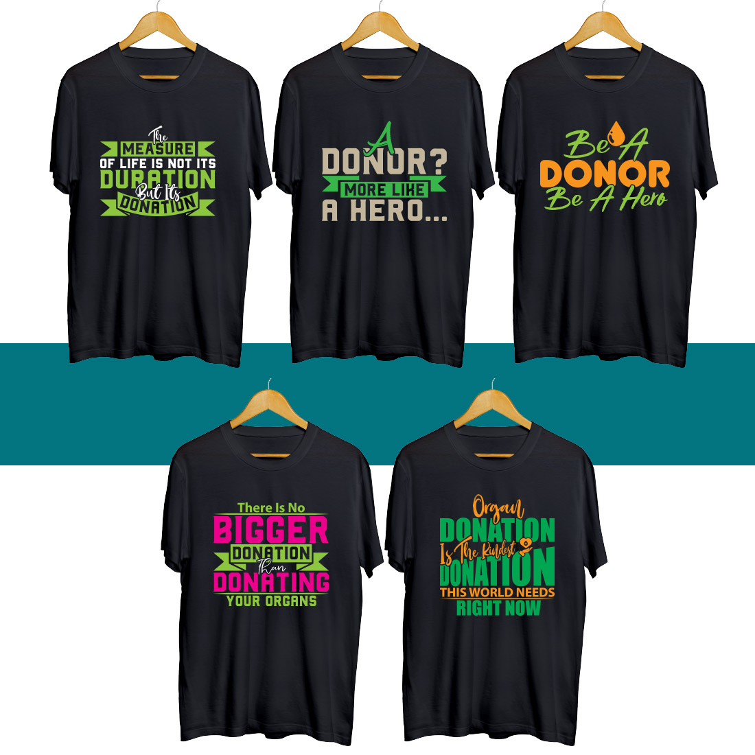 Donor Day SVG T Shirt Designs Bundle cover image.