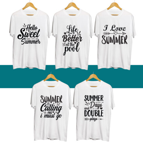 Summer SVG T Shirt Designs Bundle cover image.