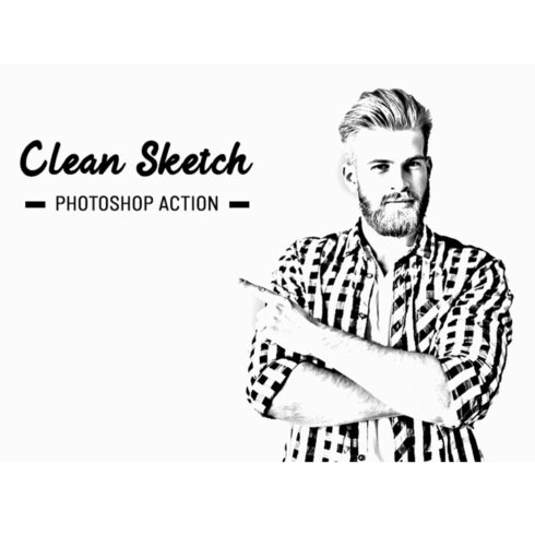 Clean Sketch Photoshop Action cover image.