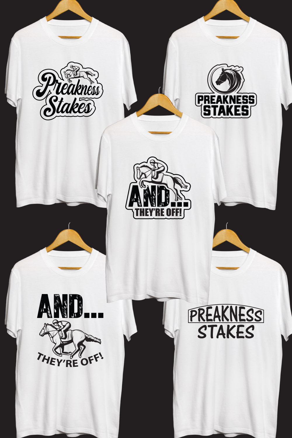 Preakness Stakes SVG T Shirt Designs Bundle pinterest preview image.