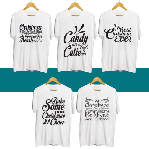 Christmas SVG T Shirt Designs Bundle cover image.