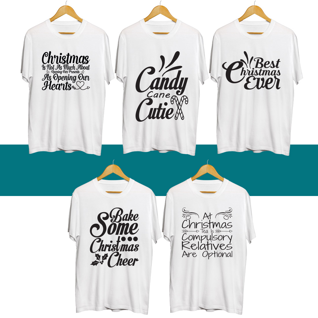 Christmas SVG T Shirt Designs Bundle cover image.