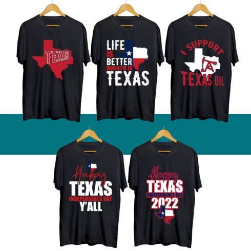 Texas Day SVG T Shirt Designs Bundle cover image.