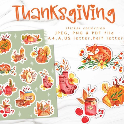 Autumn / Thanksgiving Sticker Sheet cover image.
