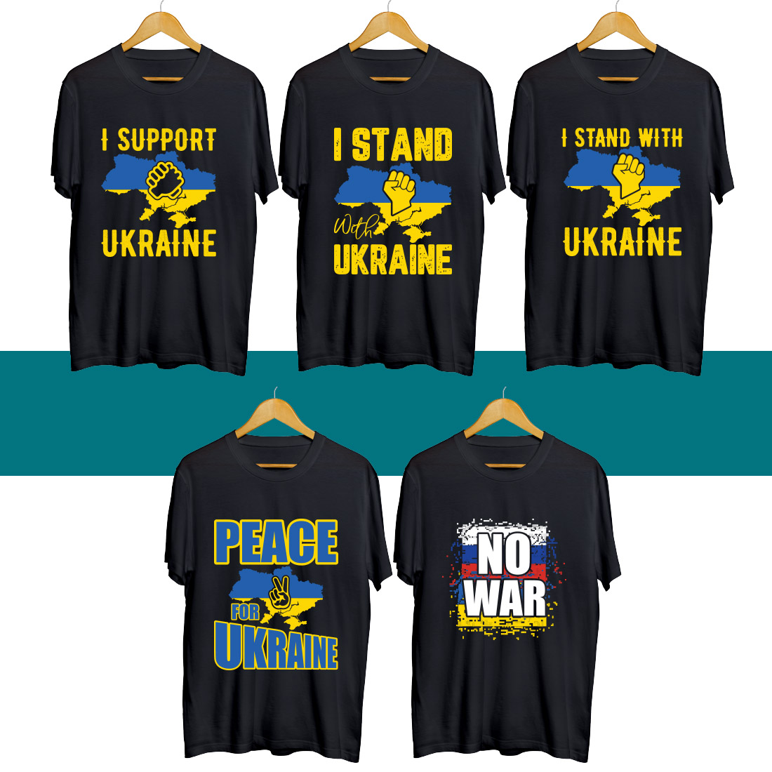 Group of t - shirts that say i stand with ukraine and i stand with.