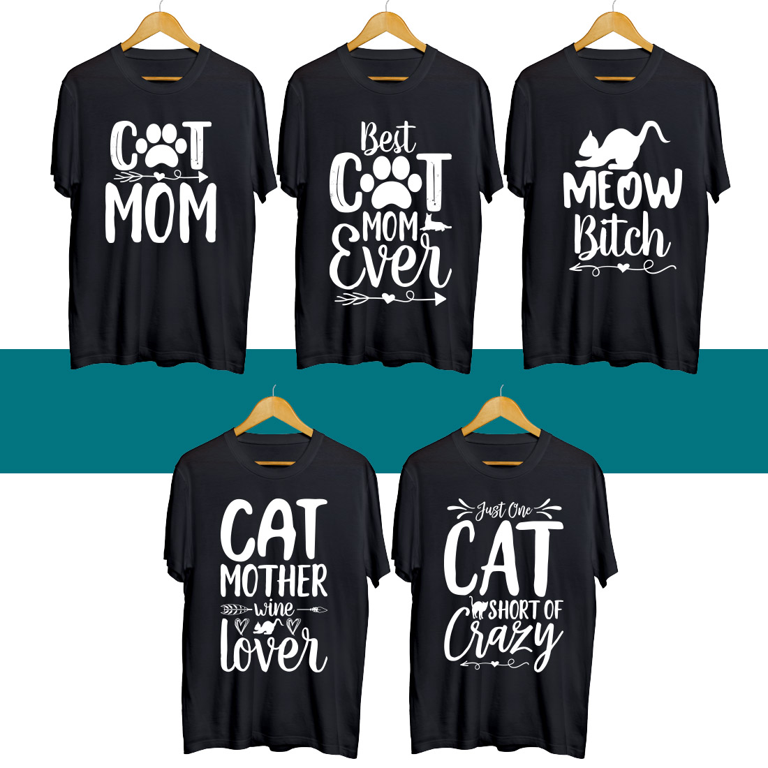 Cat T Shirt Designs Bundle cover image.