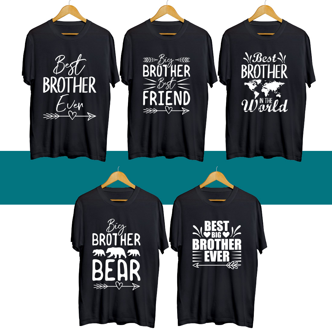 Brother\'s Day SVG T Shirt Designs Bundle cover image.