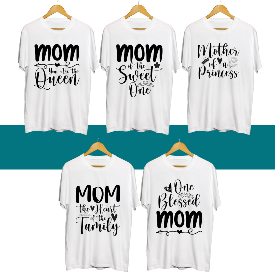 Mother's Day SVG T Shirt Designs Bundle cover image.