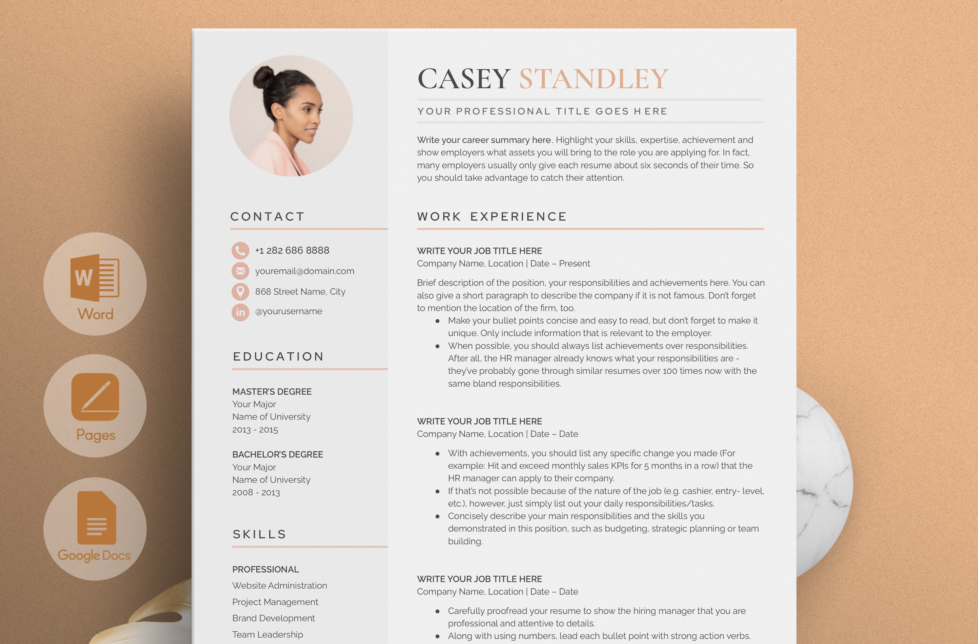 Resume/CV - The Standley cover image.