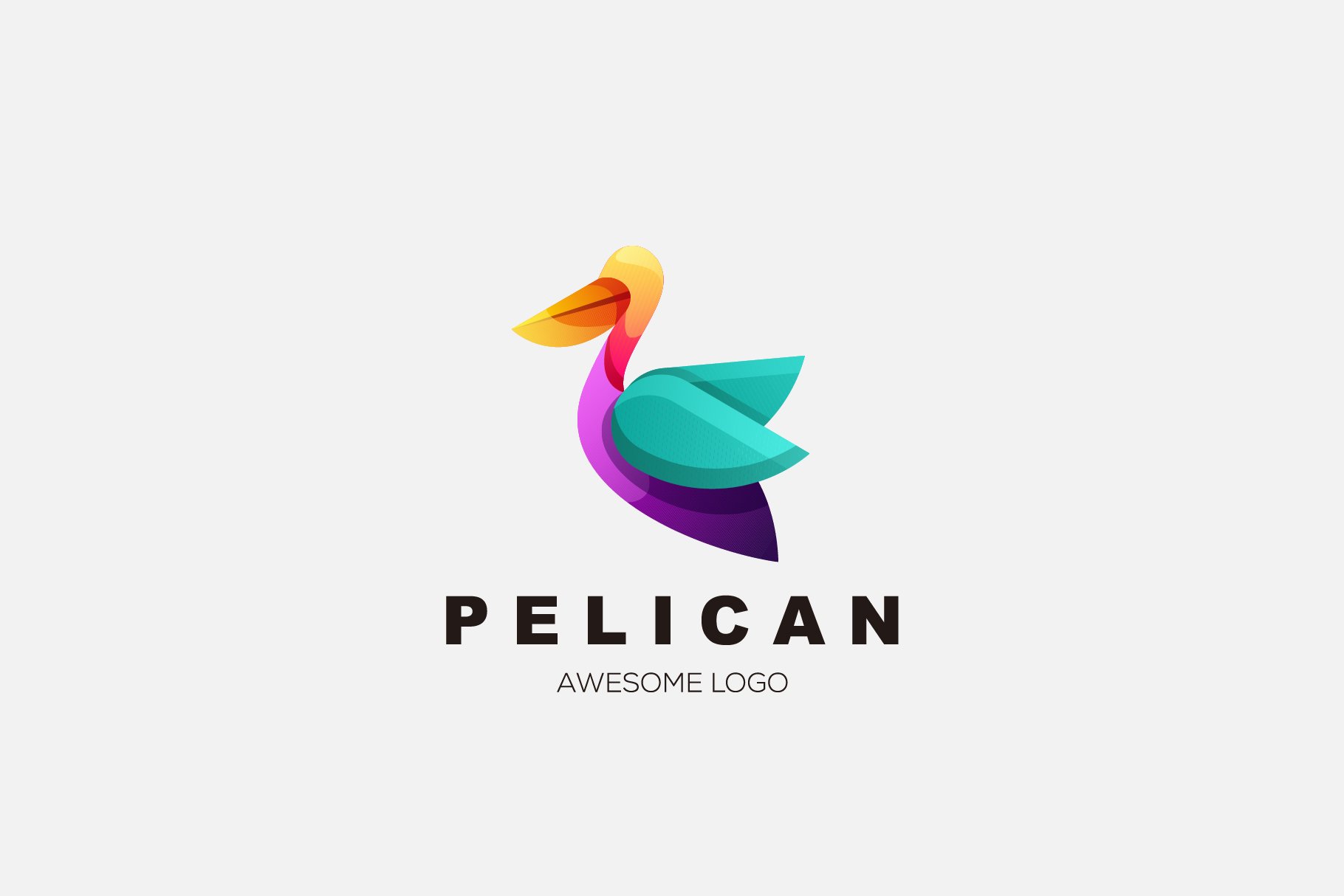 pelican design gradient colorful cover image.