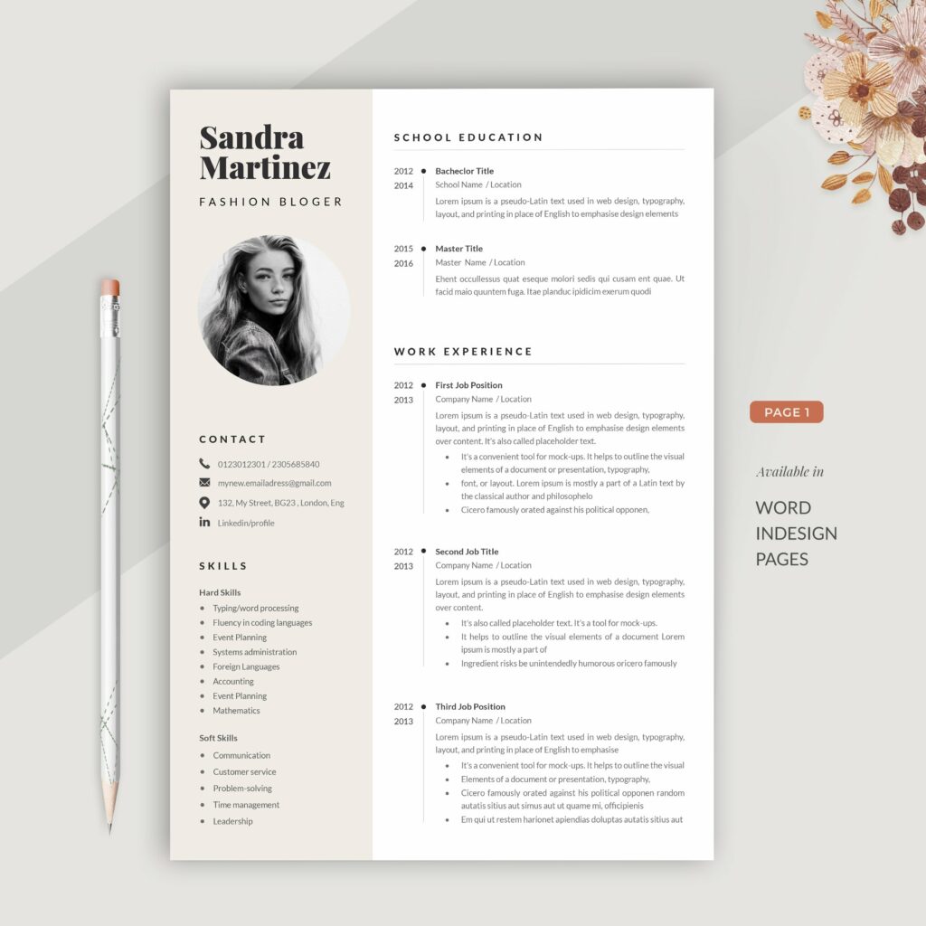 Fashion Model Cv Template Word – MasterBundles