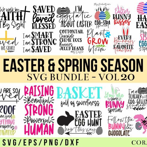 The easter and spring season svg bundle.